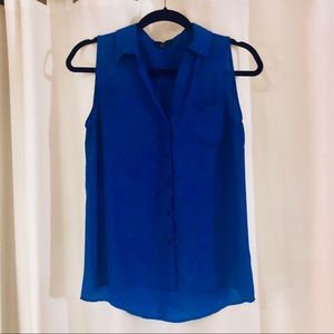 The Limited Ashton Sleeveless Blouse. Royal Blue.
